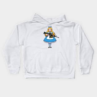 Tactical Wonderland Odyssey Tee: A Unique Twist on Alice's Journey Kids Hoodie